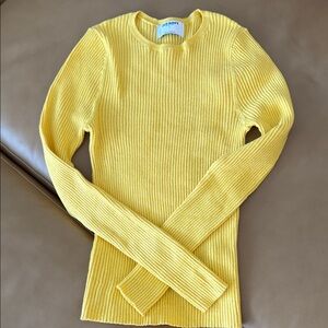 Old Navy Women's Ribbed Scoop Crewneck Sweater in Yellow